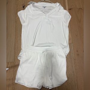 Women's White Short Set
